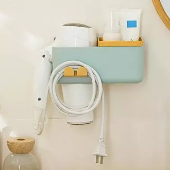 Hot Magic настенные полки для хранения вещей наклейки без следов креативная присоска держатель для фена расческа подставка принадлежности для ванной комнаты синий