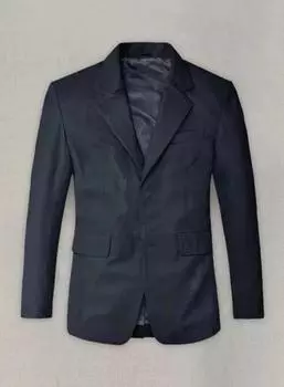 ПОПУЛЯРНЫЙ мужской блейзер темно-синего цвета ручной работы из натуральной кожи ягненка формальный стильный мягкий S темно-синий