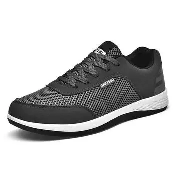 Hot Men New Spring Breathable Mesh Sports Sneakers Male Fashion Causal Shoes for Men Lace-up Light Weight Men Casual Shoes 2024 39 серый
