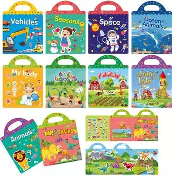 Горячие новые детские наклейки-сцены, сделай сам, ручная наклейка-головоломка, книги, многоразовые мультяшные животные, обучающие познавательные игрушки для детей, подарок