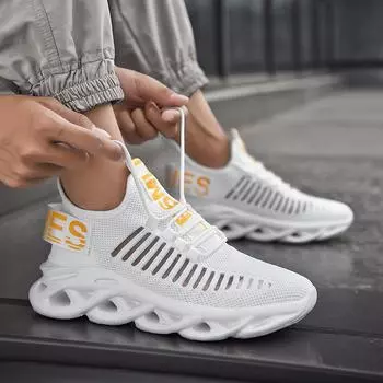 Hot New Men Chunky Sneakers Mesh Breathable Summer Fashion Platform Lightweight Mens Casual Shoes White Big Size 39-46 Spring 39 чёрный