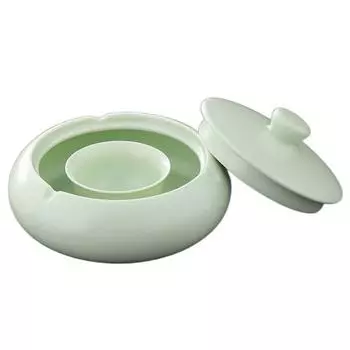 Hot Pot Shaped Calligraphy Inkstone Chinese Style Ink Stone Prevent Evaporation Green