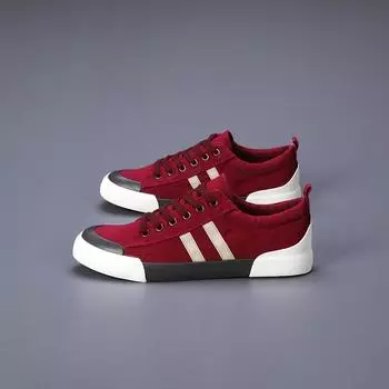 Hot Retro Red Canvas Shoes Men 2024 Spring Summer Low top Men s Casual Shoes Designer Light Vulcanized Shoes Men Flat Sneakers 39