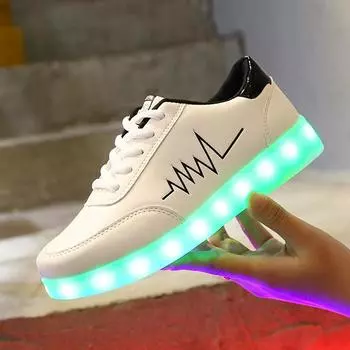Hot Sale 2024 Adult Womens Mens Kid Luminous Sneakers Glowing USB Charge Boys LED Colorful Light-up Shoes Footwear Dancing Shoes 35