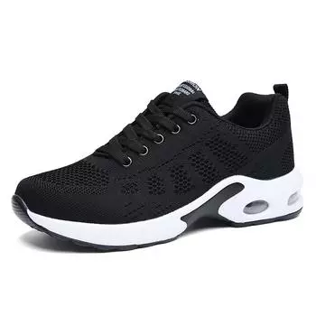 Hot sale 2025 spring and summer new flying woven mesh breathable sports women s shoes fashion Korean version air cushion running shoes tide 35
