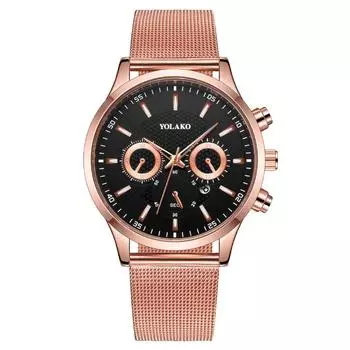 Hot Sale Fashion Three Eyes Six Pins Calendar Milan Men s Watch with Mesh Strap Men s Watch Quartz Watch