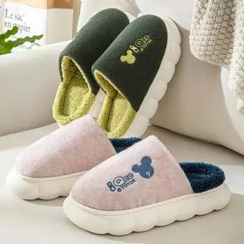 Hot Sale Fashion Winter Slippers for Men Women Comfy Platform Home Slippers Women Warm Plush Slippers Size 36-45 Pantuflas Mujer 36-37