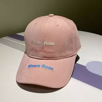 Hot Sale Fashion Women s BLUE ROSE Letter Embroidery Baseball Cap Cotton Dad Hat Stylish Trendy Streetwear Accessory 56cm-60cm розовый