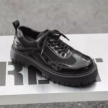 Hot Sale Men Casual Shoes Genuine Leather Male Sneakers Lightweight Formal Dress Footwear Breathable Mens Walking Shoes Trainers 38 чёрный