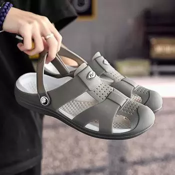 Hot Sale Men s Casual Sandals Classics Mens Waterproof Shoes Male Fashion Outdoor Slippers Mans Beach Sports Slide Thick Bottom 40 синий