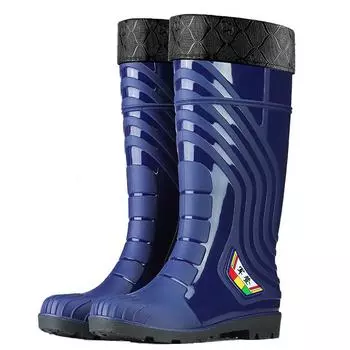 Hot Sale PVC Blue Unlined Rubber Waterproof Men s Rain Boots Winter Boots for Men 42 синий
