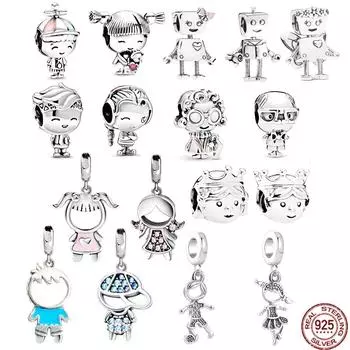 Лидер продаж, стерлинговое серебро S925, подвесные ювелирные бусины для мальчиков, девочек, подростков и принцесс, наследный принц, подходят к оригинальному браслету