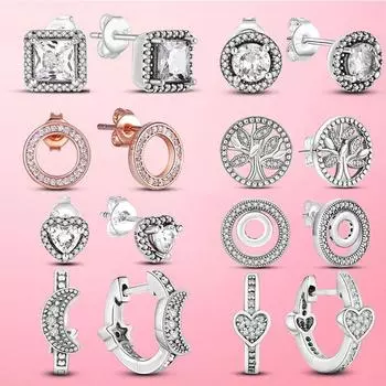 Hot Sale Silver 925 Pave Daisy Flower Statement Stud Earrings For Women Silver 925 Jewelry Gift For Girlfriend Wife