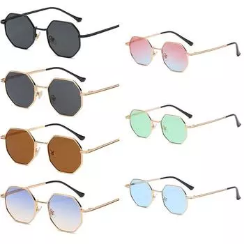 Hot Sale Sunglasses UV400 Frame Gafas Popular Luxury Sun Glasses Polygon High Quality Brand Design Vintage Metal Men Mirror For Women Handmade