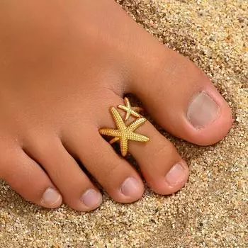 Hot Sale Women s Foot Ring Geometric Inlaid Pearl Starfish Beach Style Design Foot Accessories Versatile Premium Sense