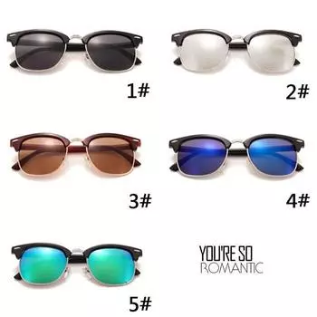 Hot selliing Eyewear High Quality Polarised Rice Nails Men Women Half Rimmed Vintage Sunglasses Unisex UV400 Eyeglasses