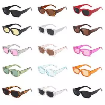Горячая распродажа Прямоугольные квадратные оправы солнцезащитных очков Ретро Очки женские UV400 Винтаж Классика