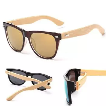 Горячая распродажа летние женские мужские солнцезащитные очки на деревянной ножке винтажная мода унисекс бамбуковые ретро очки леопардовый