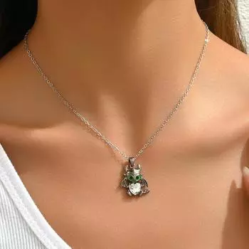 Hot-selling dark wind necklace personalized devil doll design zircon long necklace unisex item