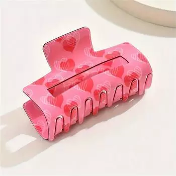 Hot-selling fashion rose love print clip new pink Valentine s Day atmosphere women s hair clip shark clip hair accessories