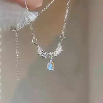 Популярное ожерелье с крыльями ангела свежего дизайна, с креативной крутой и модной цепочкой для ключицы