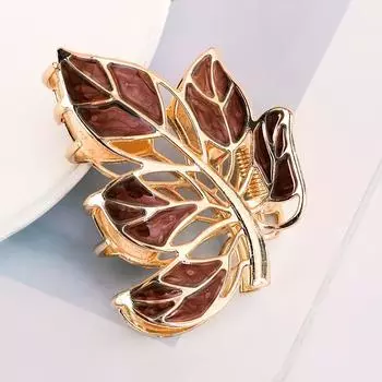 Hot-selling hair accessories women colored metal leaves grab the back of the head ball head clip all the ponytail hair claw