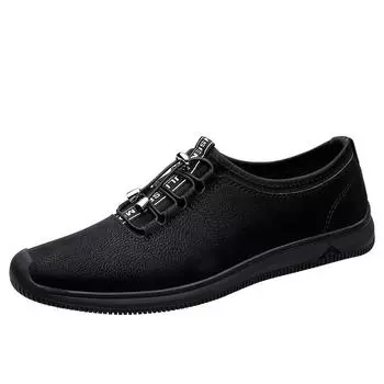 Hot Selling High-end Party Dress Shoes Europe America Flat Bottomed Comfortable Men s Leather Leisure Shoes Men s Walking Shoes 37 бежевый