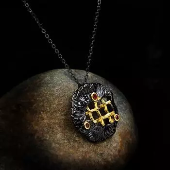 Hot Selling Jewelry Black Gold Double Color Ruby Necklace