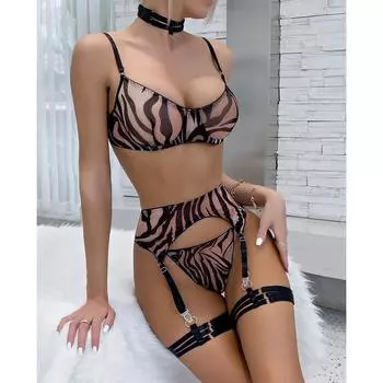 Горячо продающееся нижнее белье сетка перспектива сексуальный узор зебры дикий удобный 2462 S