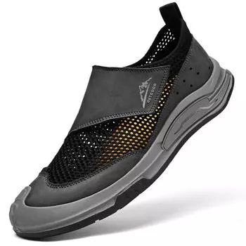 Hot Selling Men s Big Size Mesh Shoes Europe America Summer Beach Casual Shoes Breathable Non Slip Outdoor Men s Hiking Shoes 38