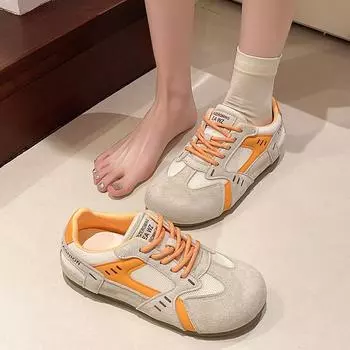 Hot-selling mesh training shoes, new inner height sports shoes, lightweight and breathable running shoes 35 жёлтый