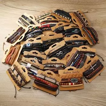 Hot Selling Random Multi-piece Leather Bracelet Men s Bracelet Bracelet Bracelet