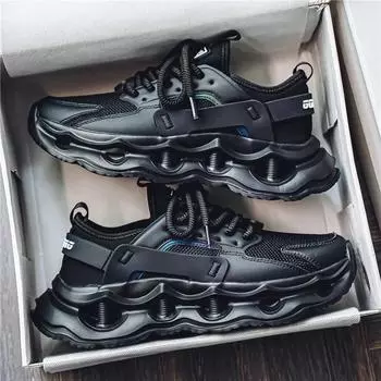 Hot selling special offer 2024 new spring/autumn thick soled lightweight casual sports shoes, youthful and beautiful men s shoes 39 чёрный