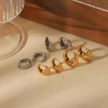 Hot-selling stainless steel anti-allergic premium ear buckle 18k gold u-shaped small personalized simple earrings earrings