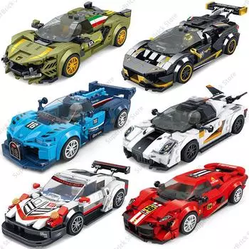 Hot Speed Champions Classic Rally Racer Vehicle Building Block F1 Racing Sports Car Supercar Bricks Figure Set Kids Toy Boy Gift