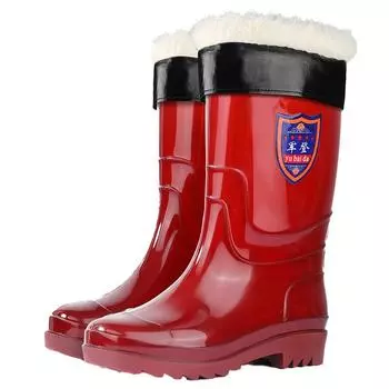 Hot Style Custom Wellies Thermal Comfortable Fuzzy Lining Knee-High Rain Boots 39 оранжевый