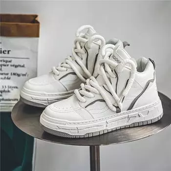 Горячая мода высокие мужские повседневные туфли мужские туфли на плоской подошве модные универсальные туфли на толстой подошве вулканизированные туфли для мужчин повседневные кроссовки 39 чёрный