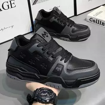 Hot Style High Quality Men s Casual Shoes Thick Bottom Trendy All-match Shoe for Men Height-increasing Casual Shoes Sneakers 39 черный белый