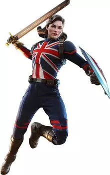 Hot Toys TV Masterpiece Что такое Капитан Картер Масштабная фигурка Высота 29 см Синий Пластик HT909166 Если...? 1/6 Приблизительно. синий