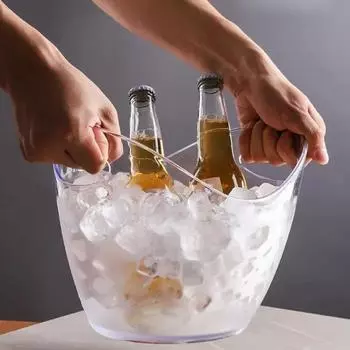 Hot Transparent Ice Cube Storage Bucket Beer Wine Bucket Bar Ice Bucket Container Champagne Can Wine Champagne Beer Chiller