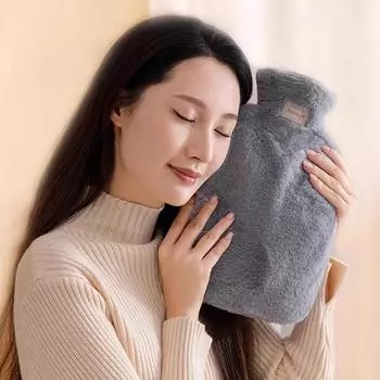 Hot Water Bag Protective Case Winter Removable Plush Cover Cold-proof Warm Faux Fur Fleece Cover Heat Preservation Covers