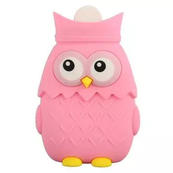 Hot Water Bottle Microwave Heating Silicone Cartoon Injection Hand Warmer Portable Cute Owl Shape розовый