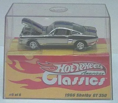 Hot Wheel 1966 Shelby GT350 MT6470C Завершенный продукт 1/43 (Серебристый металлик/Синяя линия)