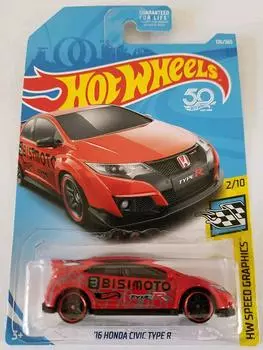 Hot Wheels 2018 HW Speed Graphics Honda Civic Type R Красный 16 126/365 серый