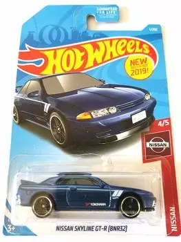 Hot Wheels 2019 Nissan Series Nissan Skyline Blue GT-R (БНР32) 1/250,