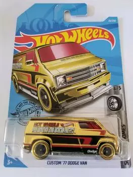 Hot Wheels 2019 Super Chromes Custom Dodge Gold 77 Van, 23/250