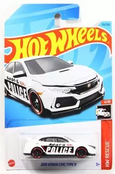 Hot Wheels 2023 2018 Honda Civic Type R Белый ПОЛИЦИЯ #215 Ryu Asada [Элемент]
