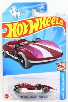 Hot Wheels 2024 Braille Racer Twin Mill Red #027 - [Item]