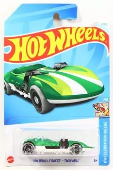 Hot Wheels 2024 Braille Racer Twin Mill Green #027r [Предмет]
