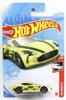 Hot Wheels Aston Martin Yellow EMERGENCY 2021#215 One-77 [Предмет]